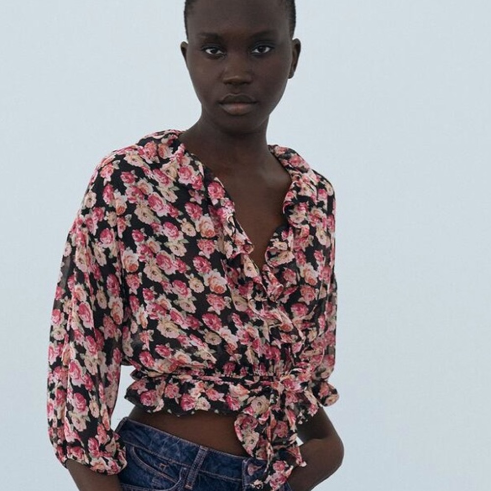 Zara Floral Print Blouse